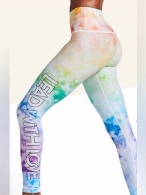 Peloton legging - Lead With Love” Rainbow Tie-Dye Leggings – Size XL 🌈